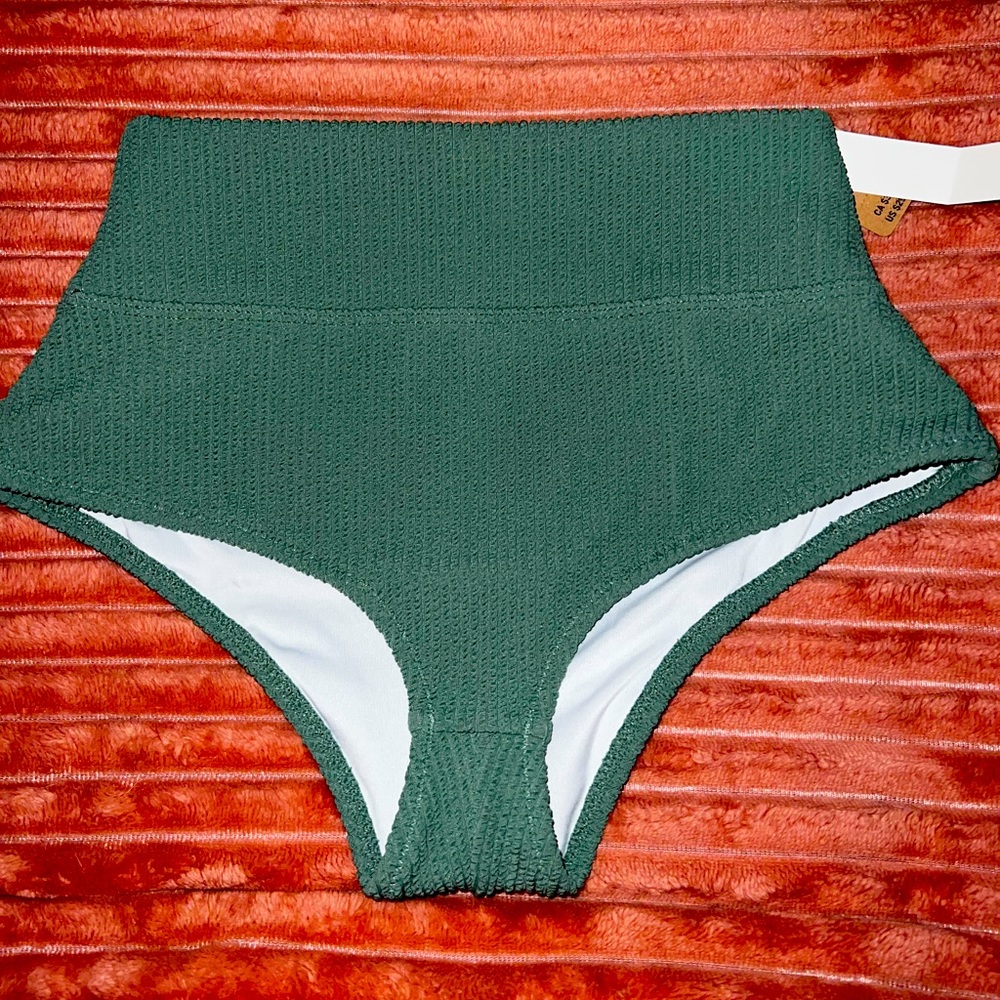 PINK Crinkle High-Waist Shortie Bikini Bottoms Size Sm
